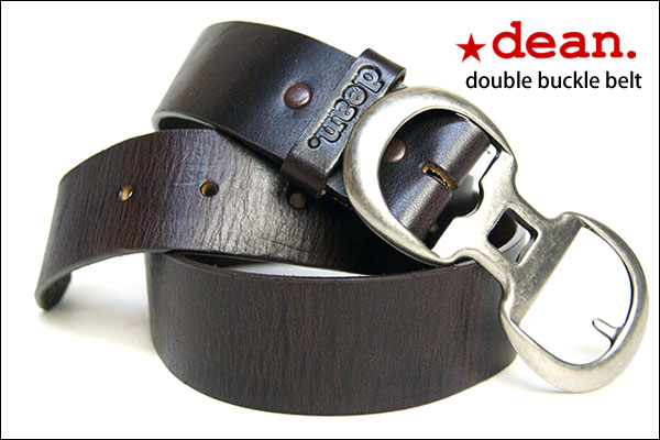 ★dean.レザーベルト　【double-buckle-belt】